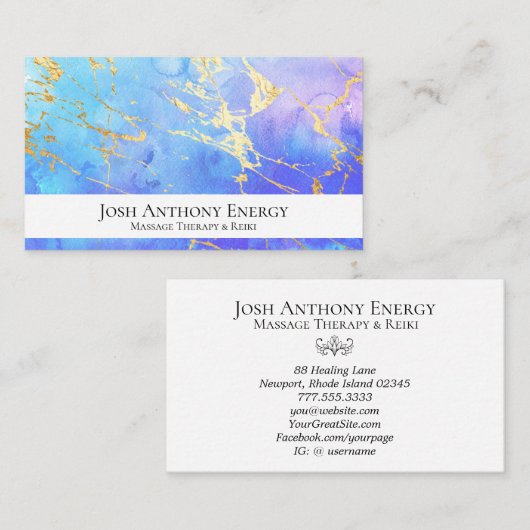 *~* Gold pasta Nebula Galaxy Universe Aqua AP3 Visitekaartje (Voorkant / Achterkant)