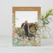 Gold Pastel Berries kerstfeestdag fotokaart Feestdagenkaart (Staand voorkant)