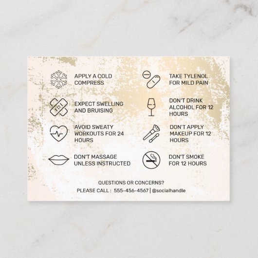 Gold Pastel Botox Visitekaartje (Achterkant)