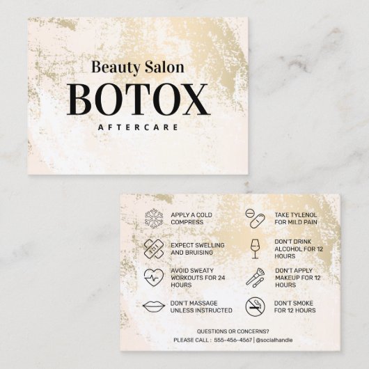 Gold Pastel Botox Visitekaartje (Voorkant / Achterkant)