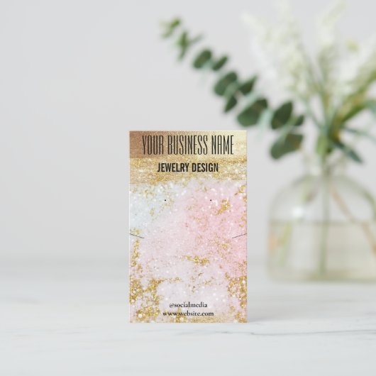 Gold Pastel DIY Ketting Oorbel Display Houder Visitekaartje (Staand voorkant)