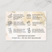 Gold Pastel Nails Aftercare Visitekaartje (Achterkant)