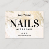 Gold Pastel Nails Aftercare Visitekaartje (Voorkant)