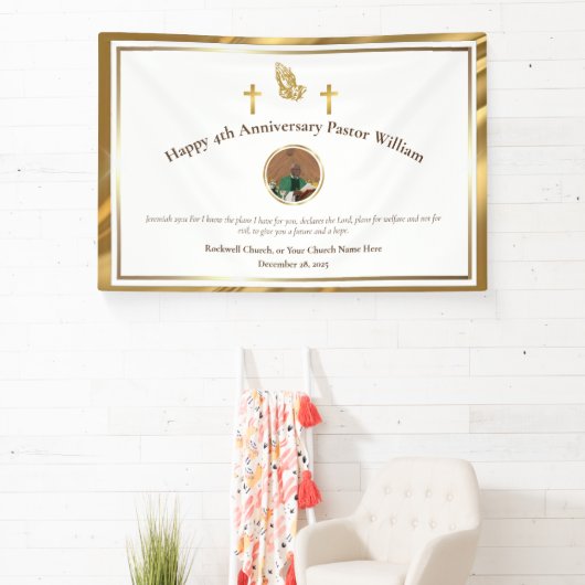 Gold Pastor Appreciation Church Jubileum Event Spandoek (Insitu)