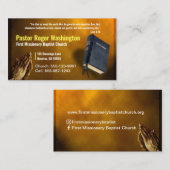 Gold Pastor of Deacon Bible Church Visitekaartje (Voorkant / Achterkant)
