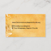 Gold Pastor of Deacon Photo Church Visitekaartje (Achterkant)