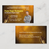 Gold Pastor of Deacon Photo Church Visitekaartje (Voorkant / Achterkant)