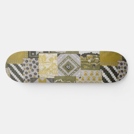 Gold Patchwork Skateboard Deck (Horizontaal)