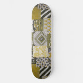 Gold Patchwork Skateboard Deck (Voorkant)