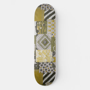 Gold Patchwork Skateboard Deck