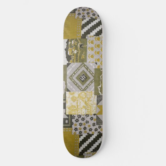 Gold Patchwork Skateboard Deck (Voorkant)