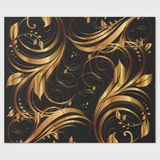 Gold Pattern 1R Wrapping Paper Cadeaupapier (Vlak)