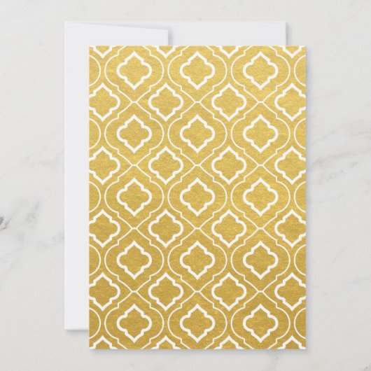 Gold Pattern 50th Wedding Jubileum Invitation Kaart (Achterkant)