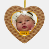Gold Pattern Baby's met kerstversiering Keramisch Ornament (Voorkant)