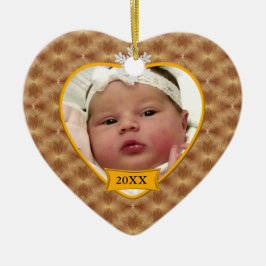Gold Pattern Baby's met kerstversiering Keramisch Ornament