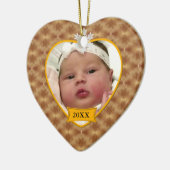 Gold Pattern Baby's met kerstversiering Keramisch Ornament (Links)
