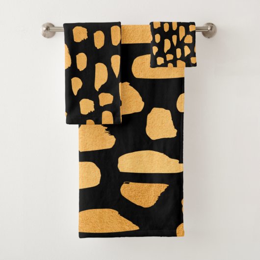 Gold Pattern Bad Handdoek (Insitu)