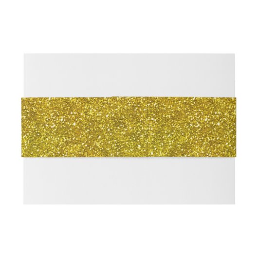 Gold Pattern Belly Band Uitnodigingen Wikkel (Achterkant Voorbeeld)