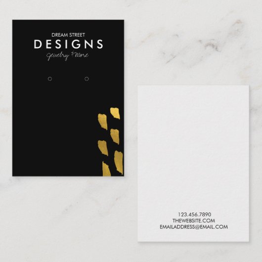Gold Pattern Earring Display Kaart Visitekaartje (Voorkant / Achterkant)