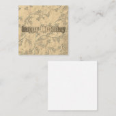 Gold Pattern Happy Birthday Notitiekaartje (Voorkant / Achterkant)