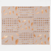 Gold Pattern Large Fleece Blanket Deken (Voorkant (Horizontaal))