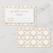 Gold  Pattern Raad hoeveel kussen spel Informatiekaartje (Voorkant / Achterkant)