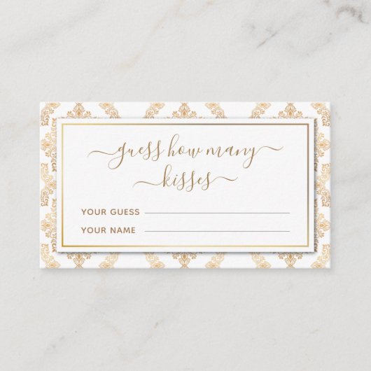 Gold  Pattern Raad hoeveel kussen spel Informatiekaartje (Voorkant)