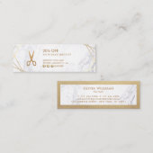 Gold Pattern Scissors Marble Haarstylist Discount Mini Visitekaartje (Voorkant / Achterkant)