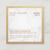 Gold Pattern Scissors Marble Haarstylist Discount Vierkante Visitekaartje (Achterkant)