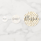Gold Pattern Thankful Grateful Bless Script Confetti (Voorkanten)