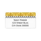 Gold Patterned en Pearls Etiket (Voorkant)