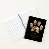 Gold Paw Pet Photo Collage Name Black Journal Notitieboek (Binnen)