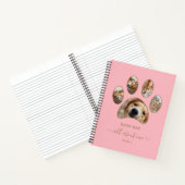 Gold Paw Pet Photo Collage Name Pink Journal Notitieboek (Binnen)