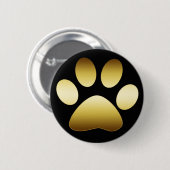 GOLD PAW PRINT RONDE BUTTON 5,7 CM (Voorkant /achterkant)