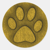 GOLD PAW PRINT RONDE STICKER (Voorkant)