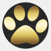 GOLD PAW PRINT RONDE STICKER (Voorkant)