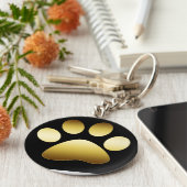 GOLD PAW PRINT SLEUTELHANGER (Zijkant)
