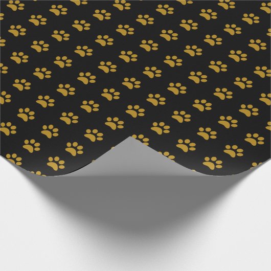 Gold Paw Print Thema Cadeaupapier (Hoek)