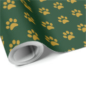 Gold Paw Print Thema Cadeaupapier (Rol Hoek)