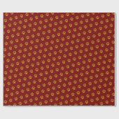 Gold Paw Print Thema Cadeaupapier (Vlak)