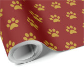 Gold Paw Print Thema Cadeaupapier (Rol Hoek)