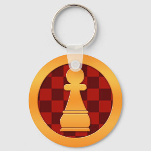 Gold Pawn Chess Piece Sleutelhanger