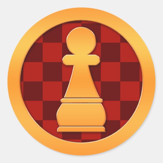 Gold Pawn Chess Ronde Sticker (Voorkant)