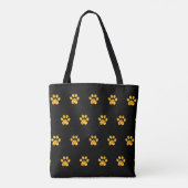 Gold Paws op zwart Tote Bag (Achterkant)
