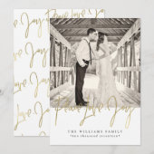 Gold Peace Love Joy-kerstkaarten Feestdagenkaart (Voorkant / Achterkant)