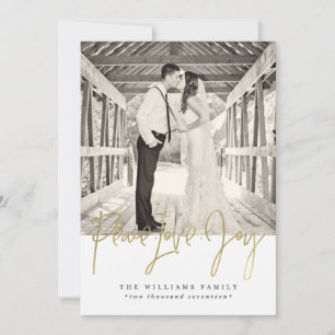 Gold Peace Love Joy-kerstkaarten Feestdagenkaart