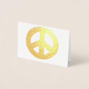 Gold Peace Symbol Foil Folie Kaarten