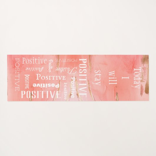 Gold Peach Abstract script positieve spiraal Yogamat (Achterkant (horizontaal))