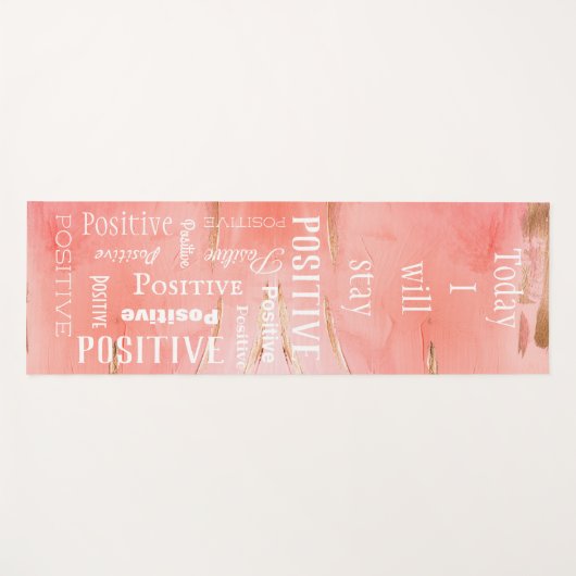 Gold Peach Abstract script positieve spiraal Yogamat (Voorkant (horizontaal))