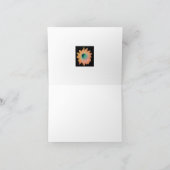 Gold Peach Aqua Floral Bloom Note Card Bedankkaart (Binnen)